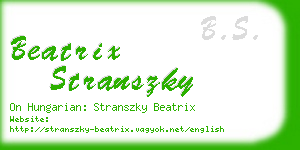 beatrix stranszky business card